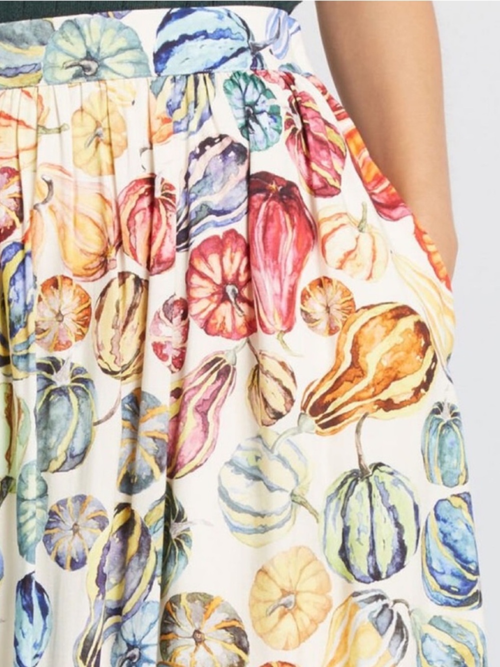 ModCloth Cream Floral A-Line Skirt with Multicolor Print - Picture 5 of 16